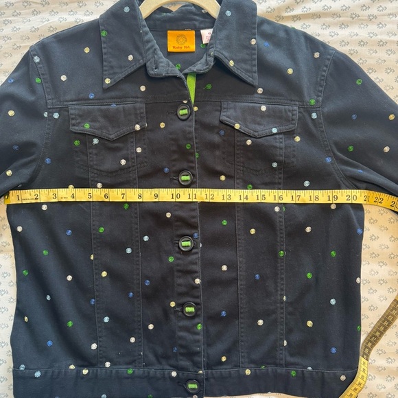 Ruby Rd. Navy Polka Dot Womens Button-Up Size 12 Jacket - Picture 5 of 6